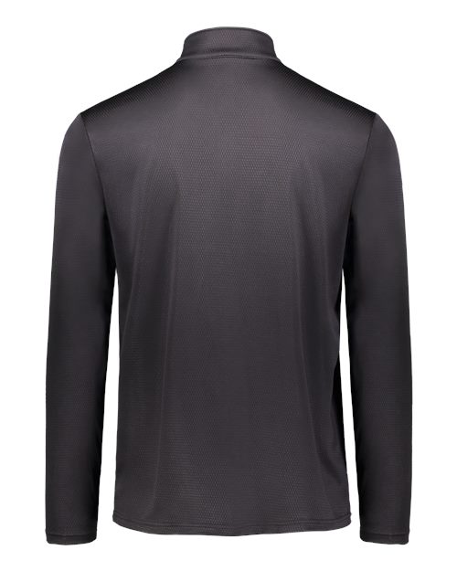 Holloway Men's Dry-Excel™ Prism Bold Quarter-Zip Pullover — Black/ Carbon — Back