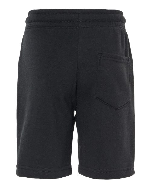 Independent Trading Co. Youth Lightweight Special Blend Fleece Shorts — Black — Back
