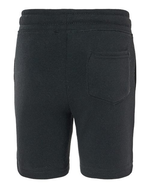 Independent Trading Co. Toddler Lightweight Special Blend Fleece Shorts — Black — Back