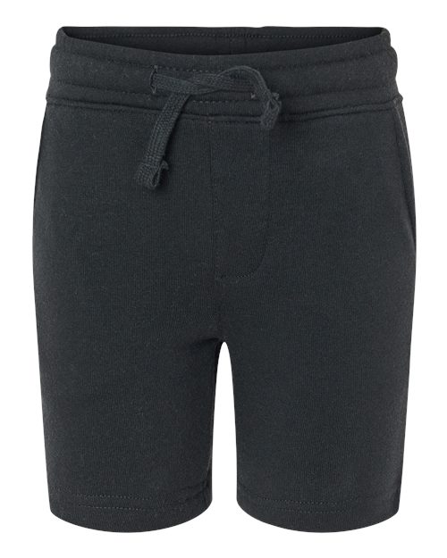 Independent Trading Co. Toddler Lightweight Special Blend Fleece Shorts — Black — Front