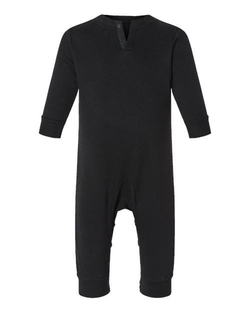Rabbit Skins Infant Fleece One-Piece — Black — Back