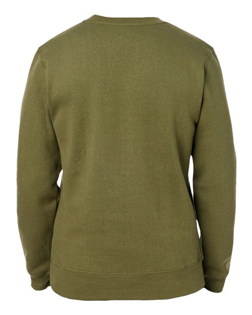 J. America Unisex Premium Fleece Crewneck Sweatshirt — Military Green — Back