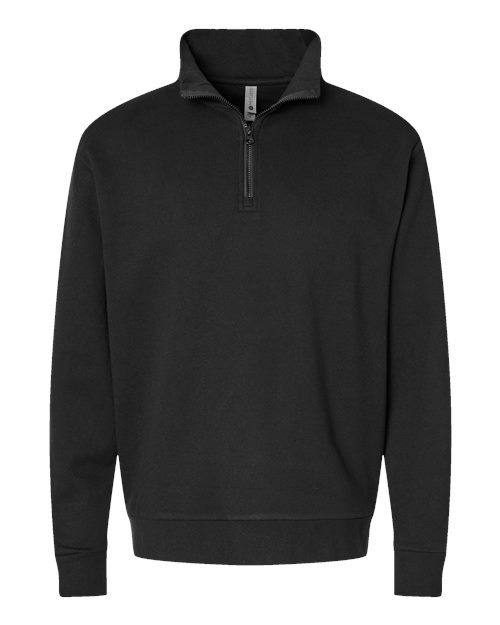 Next Level Unisex Fleece Quarter-Zip Pullover — Black — Front