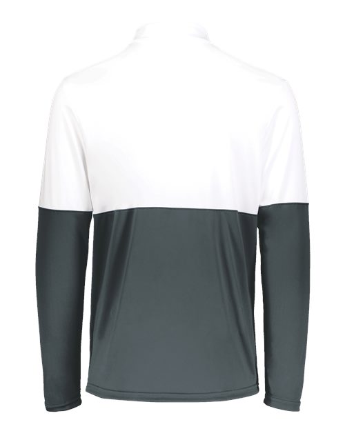 Holloway Men's Momentum Team Quarter-Zip Pullover — Iron/ White — Back