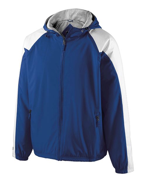 Holloway Youth Homefield Hooded Jacket — Royal/ White — Front