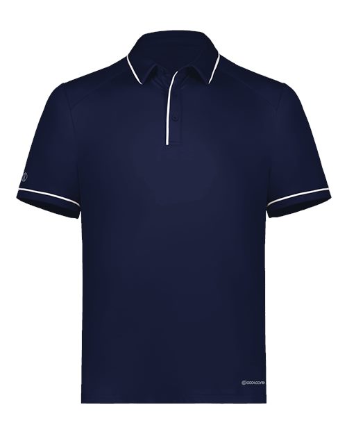 Holloway Men's CoolCore® Polo — Navy/ White — Front