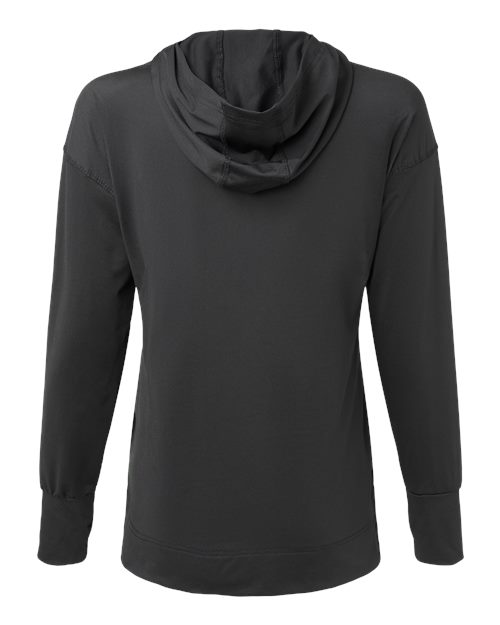 Holloway Women's Eco Revive™ Ventura Soft Knit Hooded Sweatshirt — Black — Back