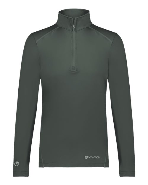 Holloway Women's CoolCore® Quarter-Zip Pullover — Iron — Front