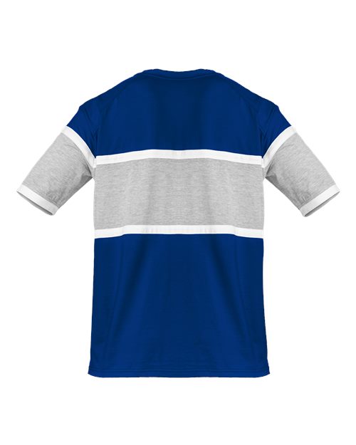 Badger Unisex United T-Shirt — Royal/ Oxford/ White — Back