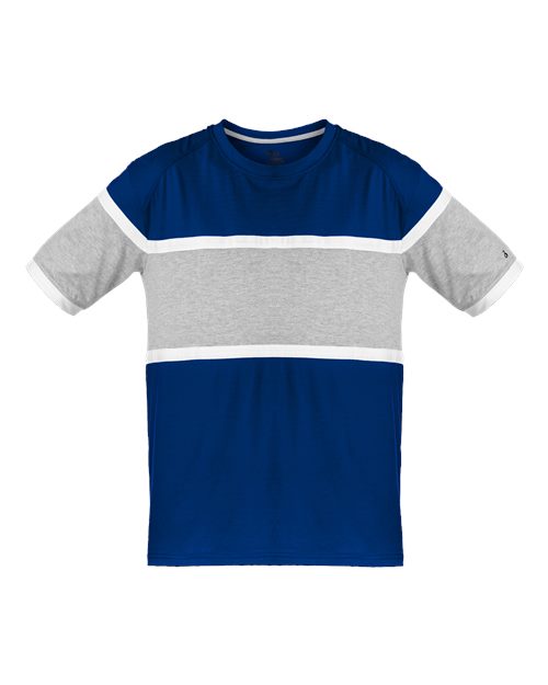 Badger Unisex United T-Shirt — Royal/ Oxford/ White — Front