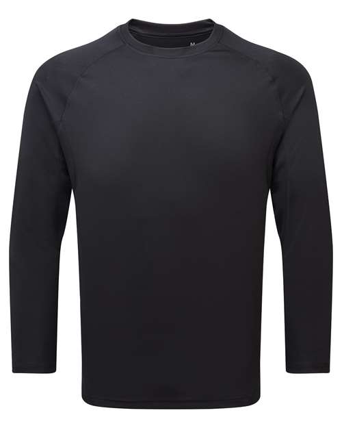 TriDri Unisex Panelled Long Sleeve Tech T-Shirt — Black — Front