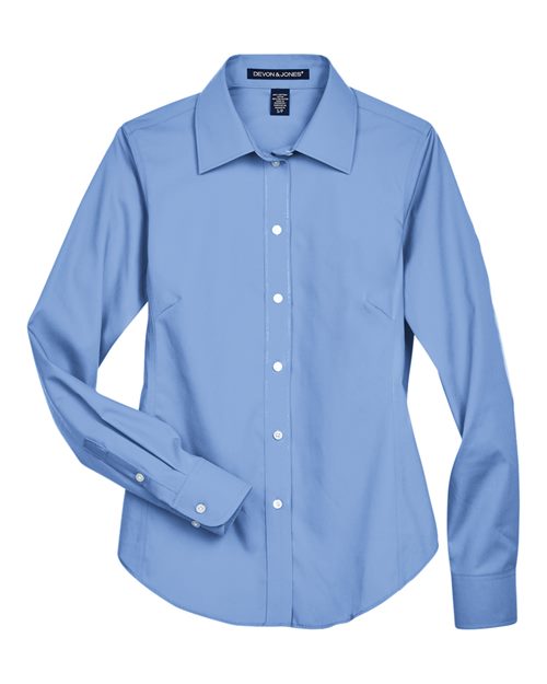 Devon & Jones Women's Crown Collection® Oxford Woven Dress Shirt — Light Blue — Front