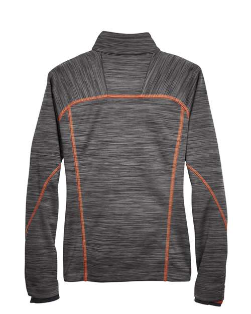 North End Women's Flux Mélange Bonded Fleece Jacket — Carbon/ Orange Soda — Back