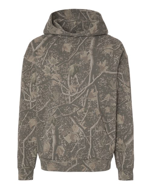 Independent Trading Co. Unisex Boulevard Heavyweight Hooded Sweatshirt — Deadwood Tree Camo — Front