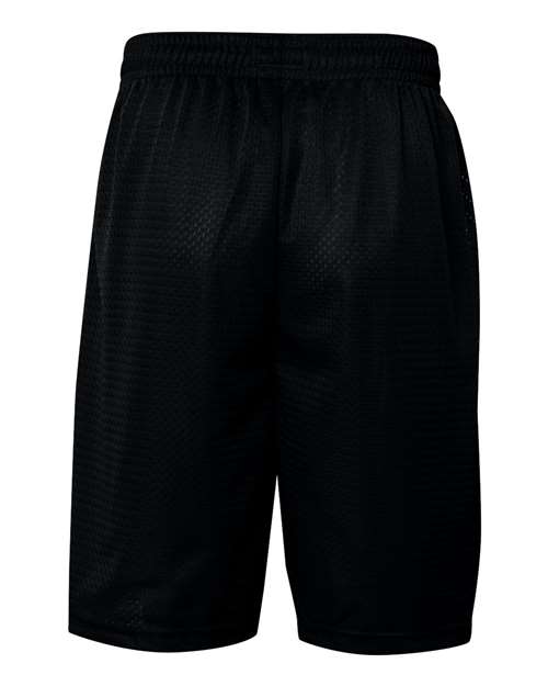 Badger Men's Pro Mesh 9" Shorts with Pockets — Black — Back