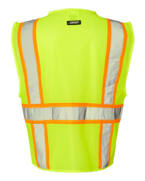Kishigo Unisex Ultra-Cool™ Multi-Pocket Vest — Lime — Back