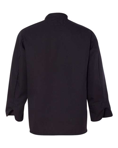 Chef Designs Ten Pearl Button Black Chef Coat — Black — Back
