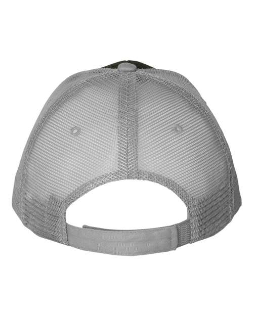 Valucap Sandwich Trucker Cap — Black/ Grey — Back