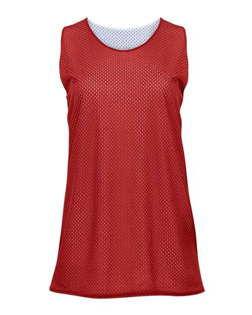 Badger Women's Pro Mesh Reversible Tank Top — Red/ White — Front