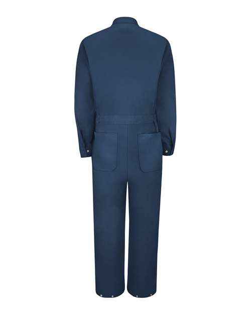 Red Kap Men's Zip-Front Cotton Coverall — Navy — Back