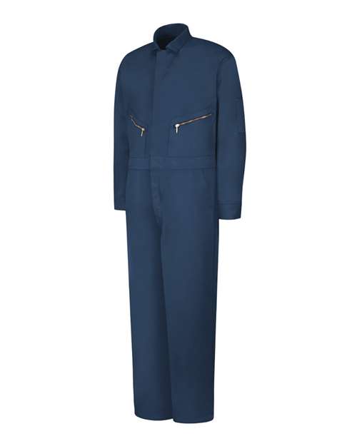 Red Kap Men's Zip-Front Cotton Coverall — Navy — Front