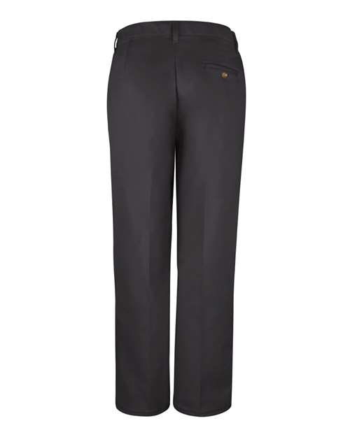Red Kap Women's Plain Front Cotton Pants — Black - Unhemmed — Back