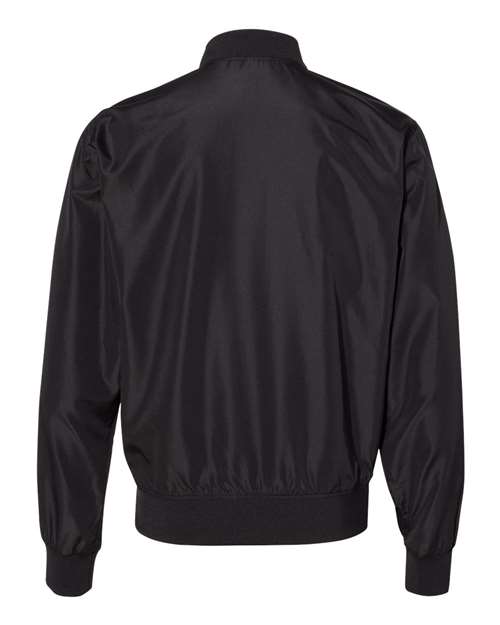 Independent Trading Co. Unisex Lightweight Bomber Jacket — Black — Back