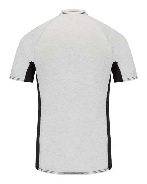 Bulwark Men's FR Two-Tone Base Layer with Concealed Chest Pocket- EXCEL FR — Grey — Back