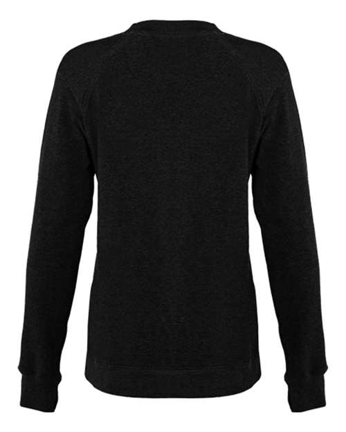 Badger Women's FitFlex French Terry Crewneck Sweatshirt — Black — Back