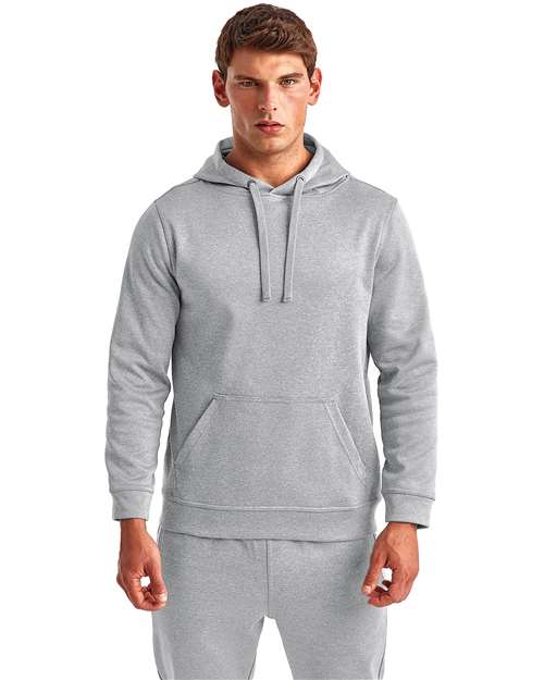 TriDri Unisex Spun Dyed Hooded Sweatshirt — Grey Melange — On model · front