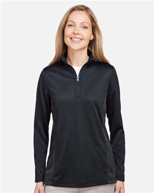 Harriton Women's Flash Snag Protection Plus IL Colorblock Quarter-Zip Pullover