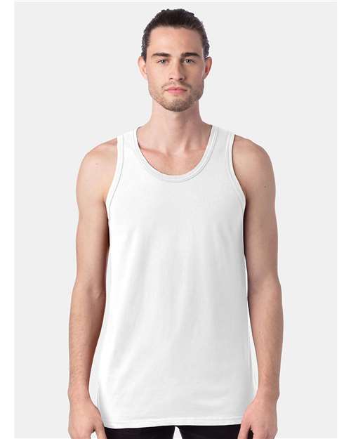 ComfortWash by Hanes Unisex Garment-Dyed Unisex Tank Top — White — On model · front