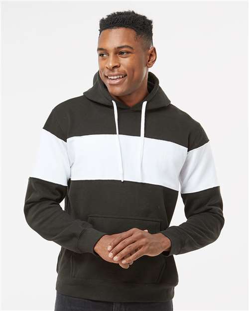 J. America Men's Varsity Fleece Colorblocked Hooded Sweatshirt