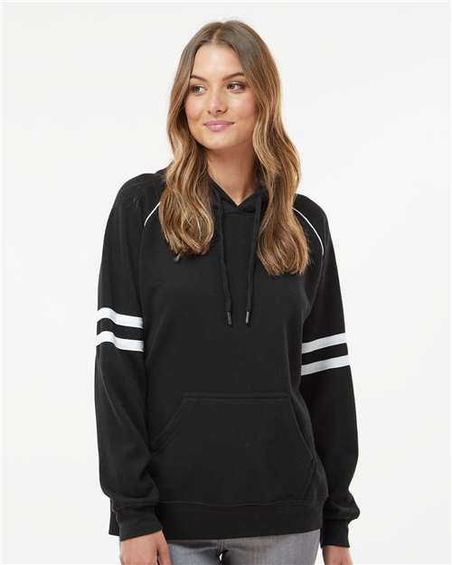 J. America Women's Varsity Fleece Piped Hooded Sweatshirt
